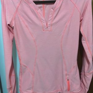 Lululemon pale orange LS 1/2 zip top
